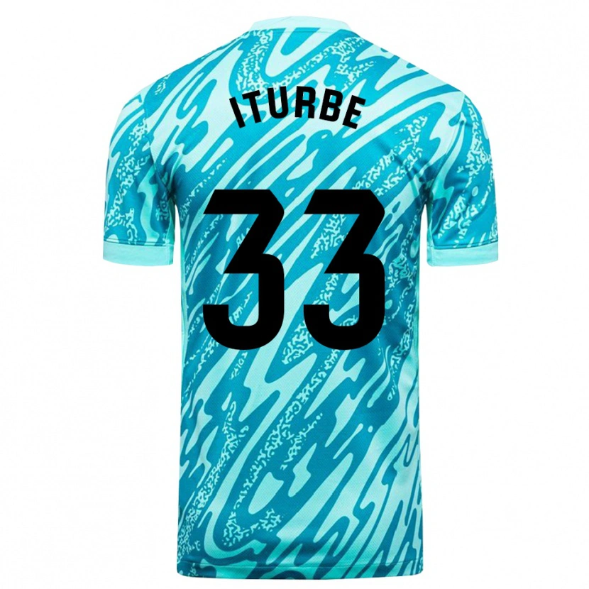 Danxen Criança Alejandro Iturbe #33 Azul Céu Branco Camisola Guarda-Redes 2025/26 Camisa