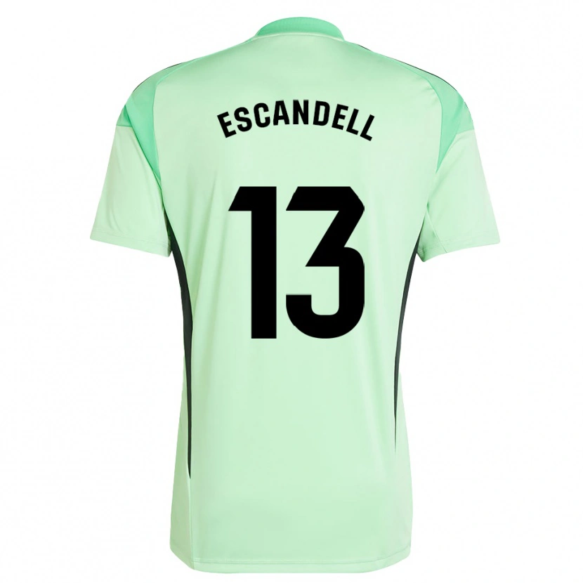 Danxen Criança Aarón Escandell #13 Verde Claro Preto Camisola Guarda-Redes 2025/26 Camisa