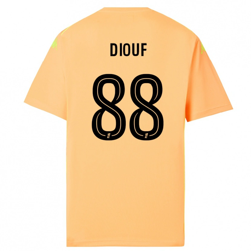 Danxen Criança Yehvann Diouf #88 Laranja Escuro Preto Camisola Guarda-Redes 2025/26 Camisa
