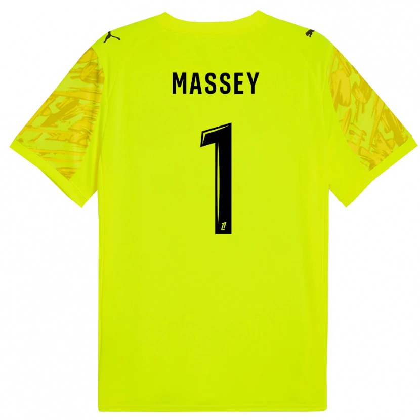 Danxen Criança Kayza Massey #1 Verde Fluorescente Amarelo Camisola Guarda-Redes 2025/26 Camisa
