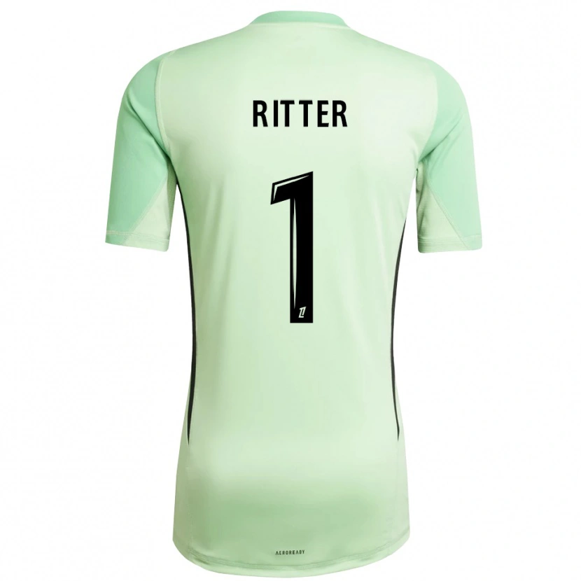 Danxen Criança Maxime Ritter #1 Verde Claro Preto Camisola Guarda-Redes 2025/26 Camisa