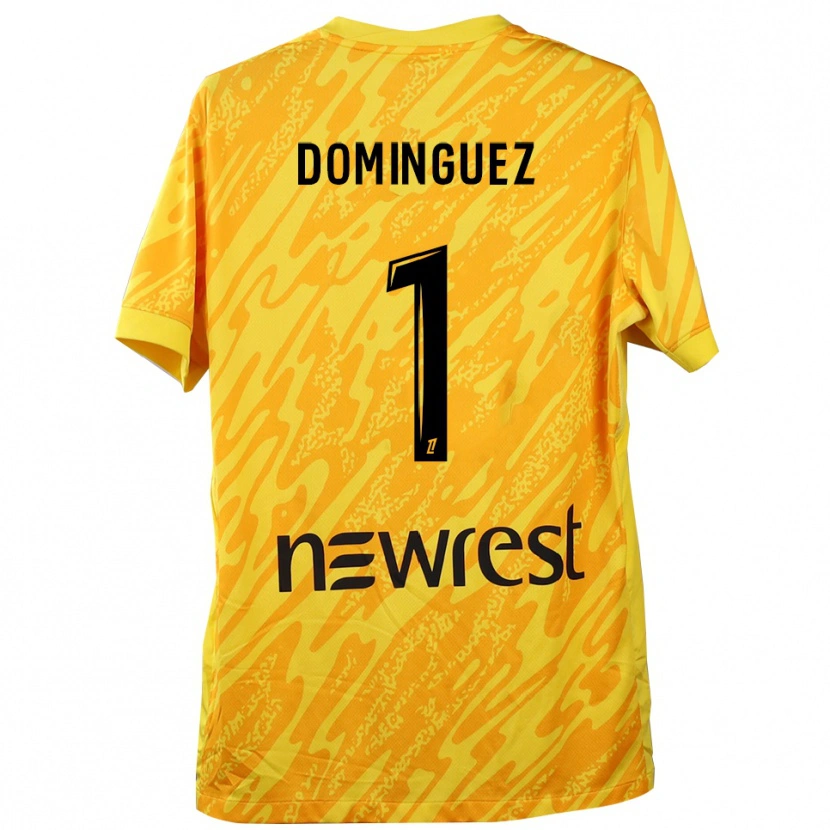 Danxen Criança Álex Domínguez #1 Amarelo Preto Camisola Guarda-Redes 2025/26 Camisa
