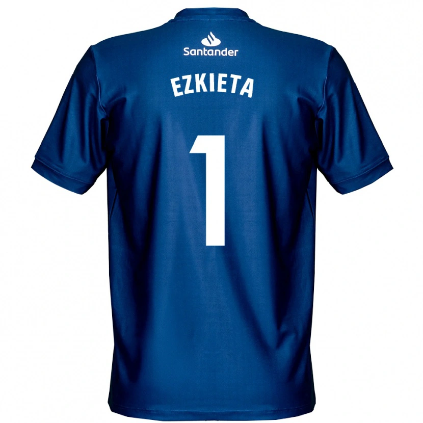Danxen Criança Jokin Ezkieta #1 Azul Real Branco Camisola Guarda-Redes 2025/26 Camisa