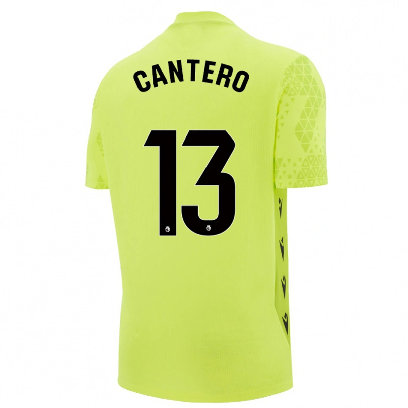 Danxen Criança Ander Cantero #13 Verde Amarelo Preto Camisola Guarda-Redes 2025/26 Camisa