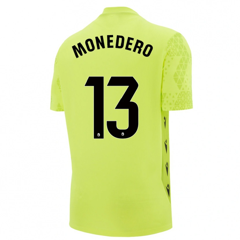 Danxen Criança Marc Monedero #13 Verde Amarelo Preto Camisola Guarda-Redes 2025/26 Camisa