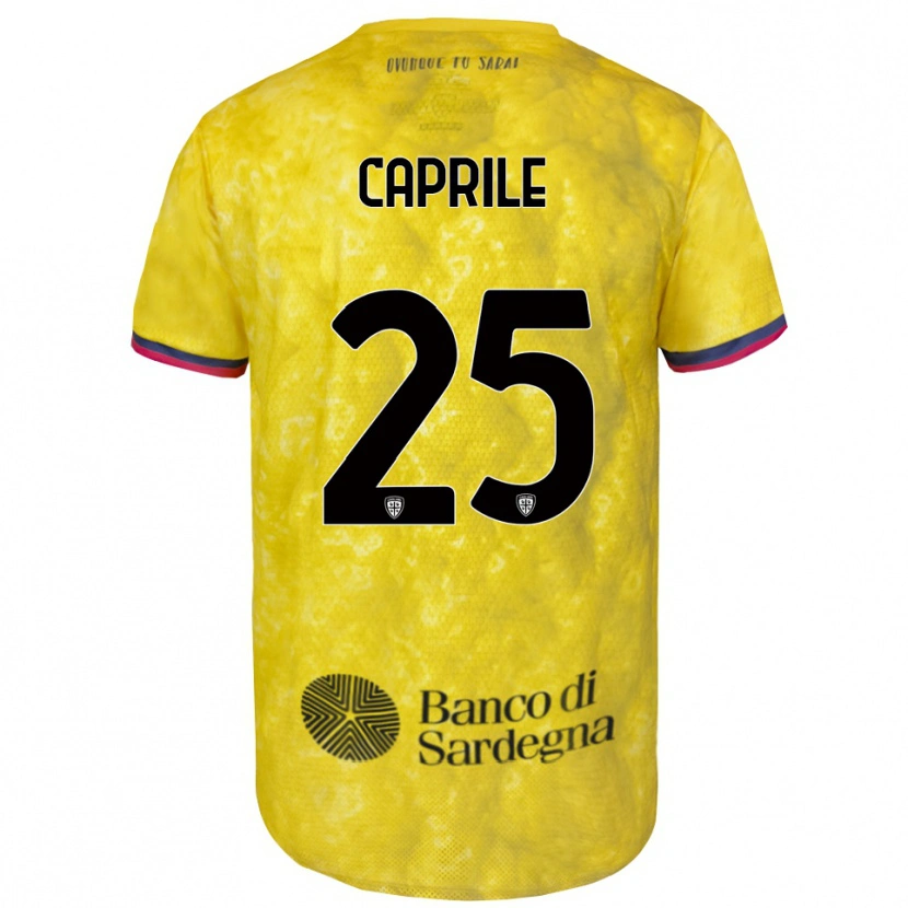 Danxen Criança Elia Caprile #25 Amarelo Preto Camisola Guarda-Redes 2025/26 Camisa