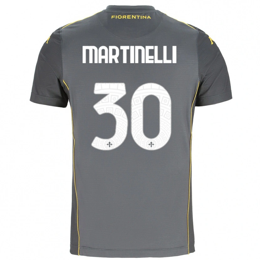 Danxen Criança Tommaso Martinelli #30 Cinza Escuro Amarelo Camisola Guarda-Redes 2025/26 Camisa