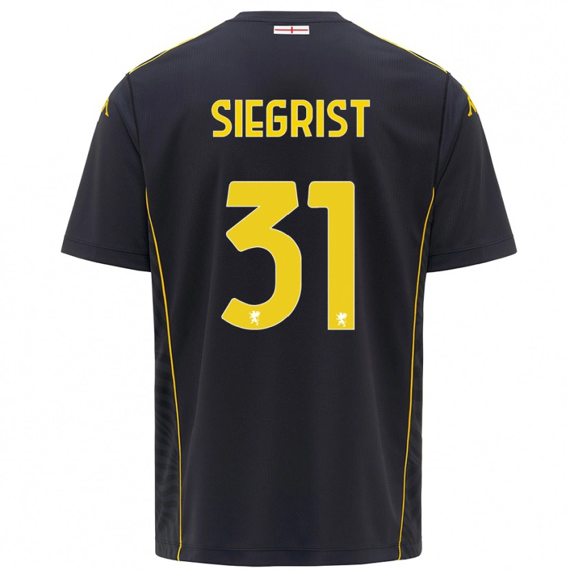 Danxen Criança Benjamin Siegrist #31 Preto Amarelo Camisola Guarda-Redes 2025/26 Camisa
