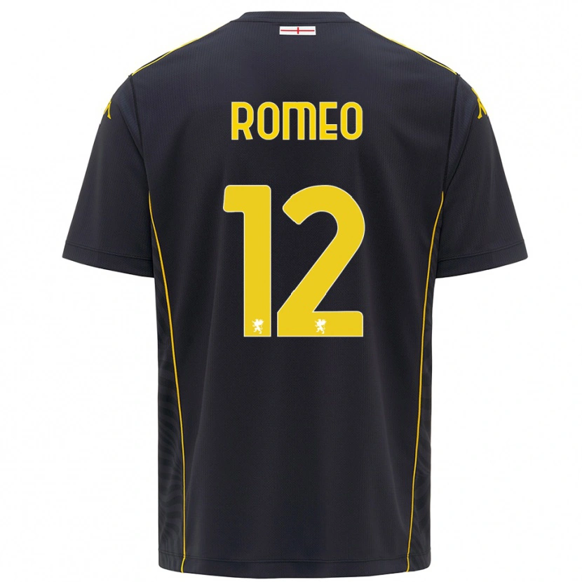 Danxen Criança Emanuele Romeo #12 Preto Amarelo Camisola Guarda-Redes 2025/26 Camisa