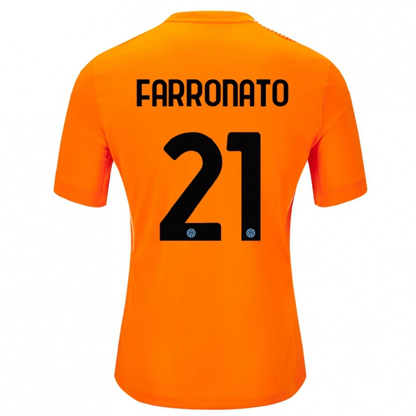 Danxen Criança Matteo Farronato #21 Laranja Claro Preto Camisola Guarda-Redes 2025/26 Camisa