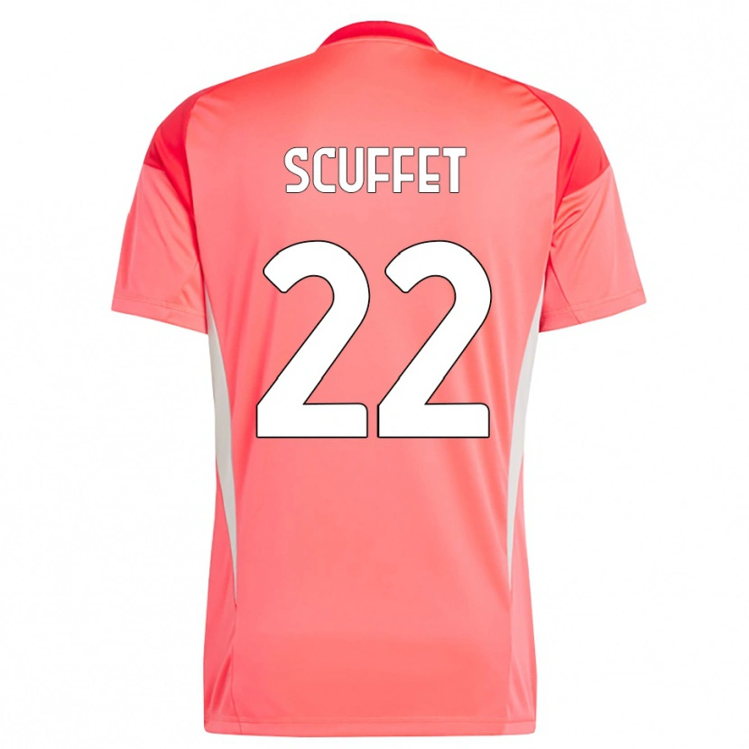 Danxen Criança Simone Scuffet #22 Branco Vermelho Camisola Guarda-Redes 2025/26 Camisa