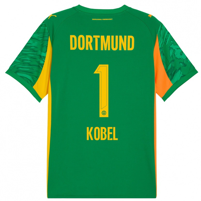 Danxen Criança Gregor Kobel #1 Verde Laranja Camisola Guarda-Redes 2025/26 Camisa