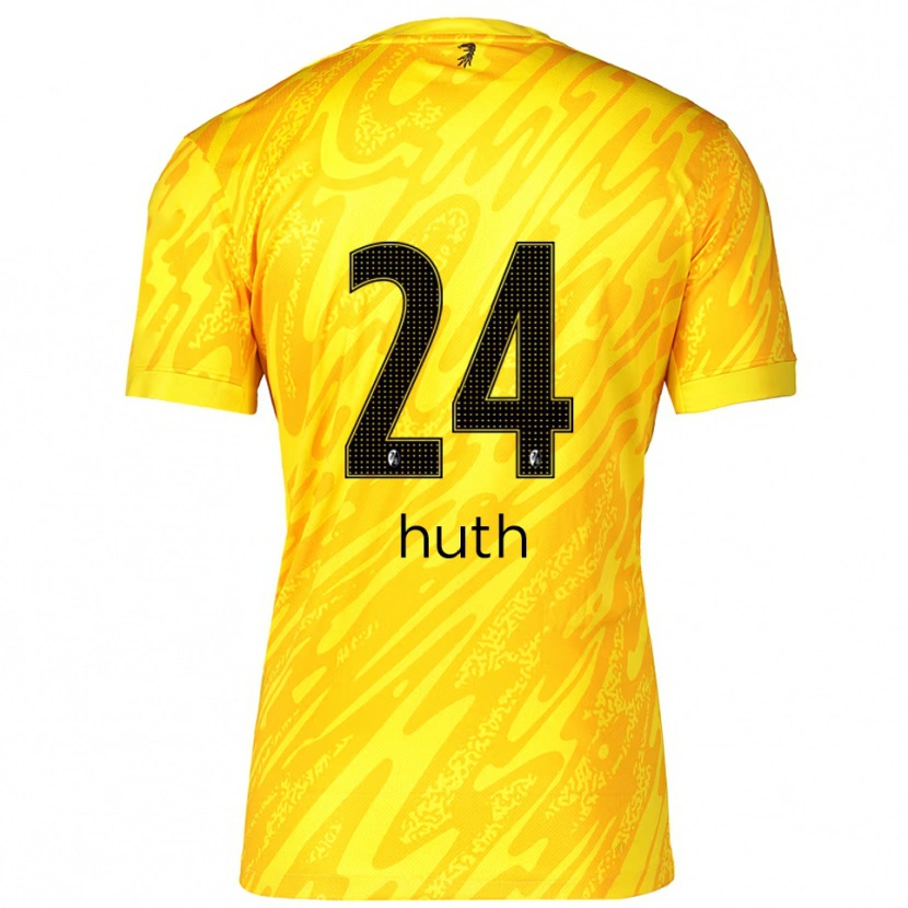 Danxen Criança Jannik Huth #24 Preto Amarelo Camisola Guarda-Redes 2025/26 Camisa