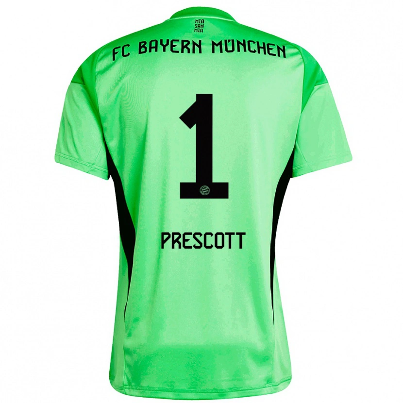 Danxen Criança Leonard Prescott #1 Verde Amarelo Primavera Médio Camisola Guarda-Redes 2025/26 Camisa