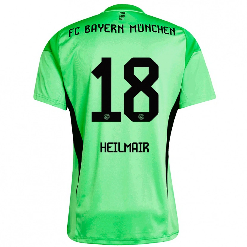 Danxen Criança Hannes Heilmair #18 Verde Amarelo Primavera Médio Camisola Guarda-Redes 2025/26 Camisa