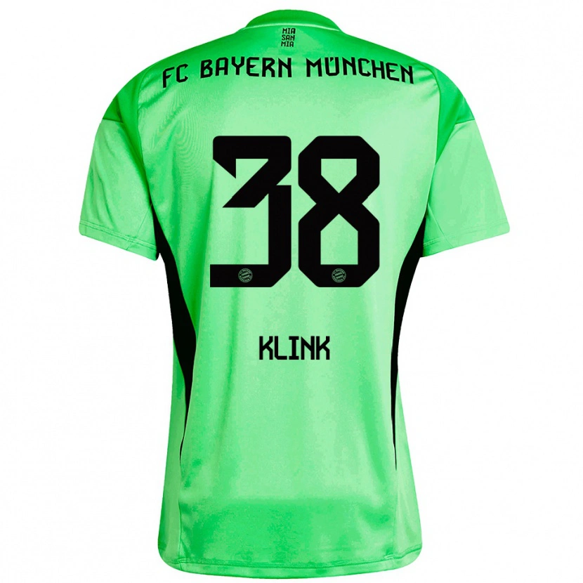 Danxen Criança Anna Klink #38 Verde Amarelo Primavera Médio Camisola Guarda-Redes 2025/26 Camisa