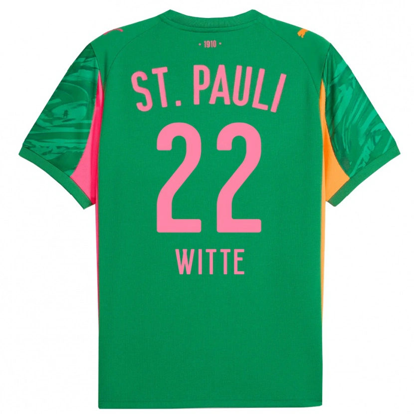 Danxen Criança Melvin Witte #22 Rosa Laranja Verde Camisola Guarda-Redes 2025/26 Camisa