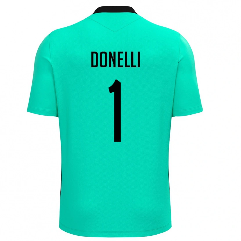 Danxen Criança Matteo Donelli #1 Turquesa Preto Camisola Guarda-Redes 2025/26 Camisa