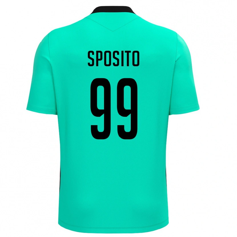 Danxen Criança Alex Sposito #99 Turquesa Preto Camisola Guarda-Redes 2025/26 Camisa