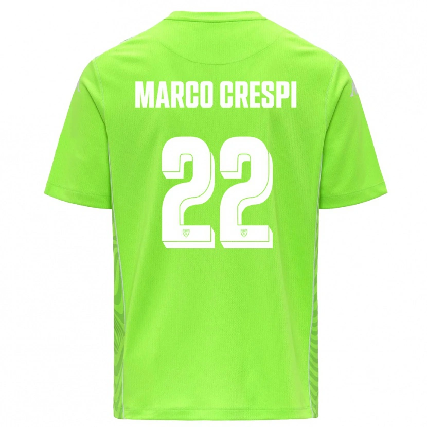 Danxen Criança Gian Marco Crespi #22 Verde Grama Branco Camisola Guarda-Redes 2025/26 Camisa
