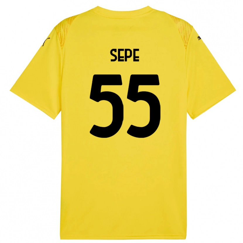 Danxen Criança Luigi Sepe #55 Amarelo Preto Camisola Guarda-Redes 2025/26 Camisa