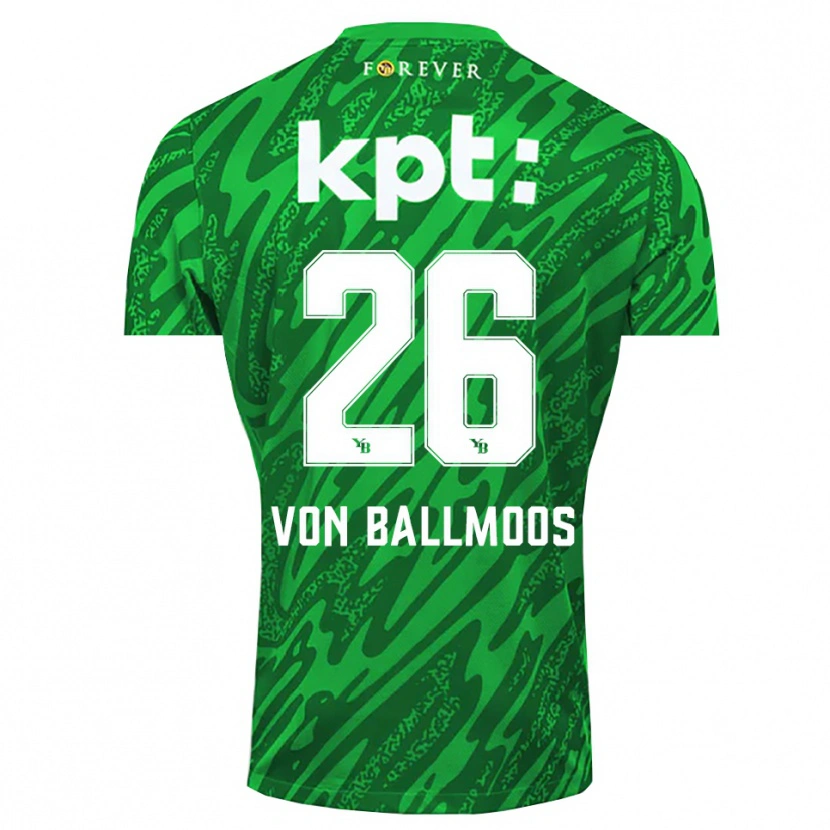 Danxen Criança David von Ballmoos #26 Branco Verde Camisola Guarda-Redes 2025/26 Camisa