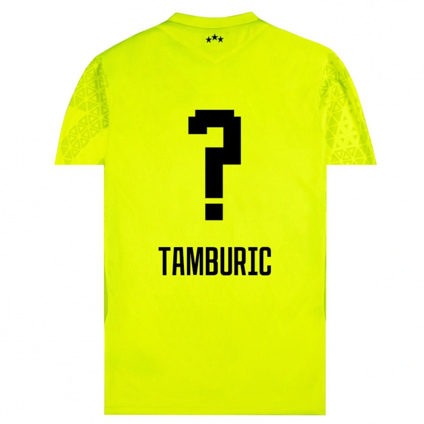 Danxen Criança Vukasin Tamburic #0 Preto Verde Amarelo Camisola Guarda-Redes 2025/26 Camisa
