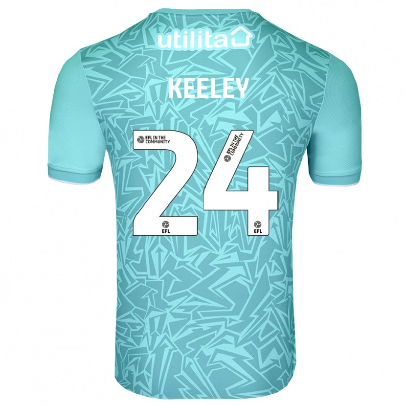 Danxen Criança Josh Keeley #24 Azul Claro Camisola Guarda-Redes 2025/26 Camisa