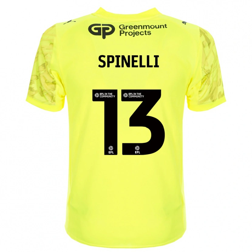 Danxen Criança Matteo Spinelli #13 Preto Verde Fluorescente Camisola Guarda-Redes 2025/26 Camisa