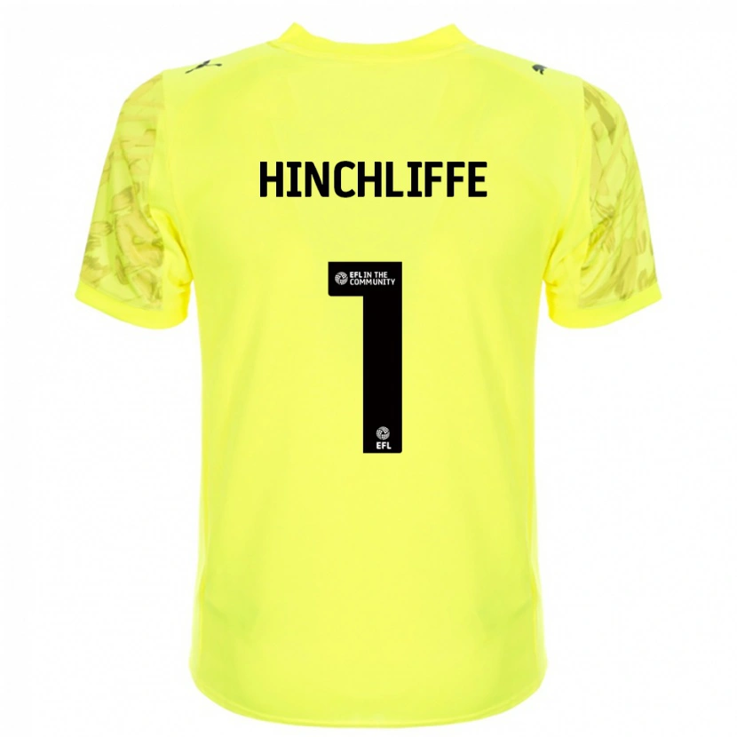 Danxen Criança Ben Hinchliffe #1 Preto Amarelo Camisola Guarda-Redes 2025/26 Camisa