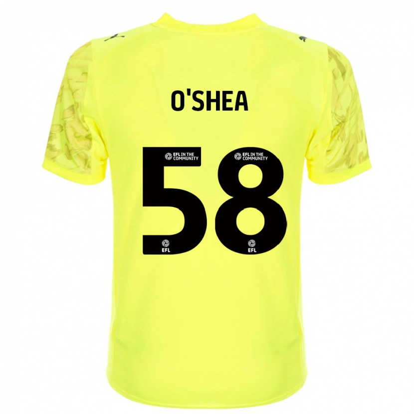 Danxen Criança Cian O'Shea #58 Preto Amarelo Camisola Guarda-Redes 2025/26 Camisa