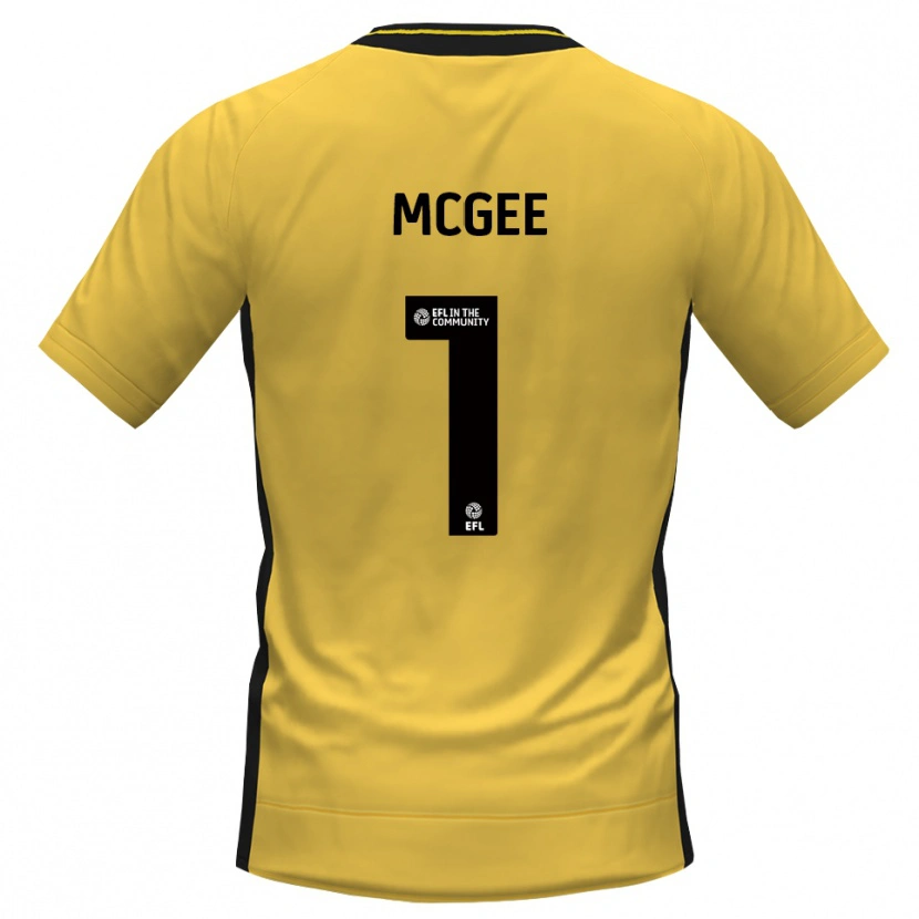 Danxen Criança Luke McGee #1 Preto Amarelo Camisola Guarda-Redes 2025/26 Camisa