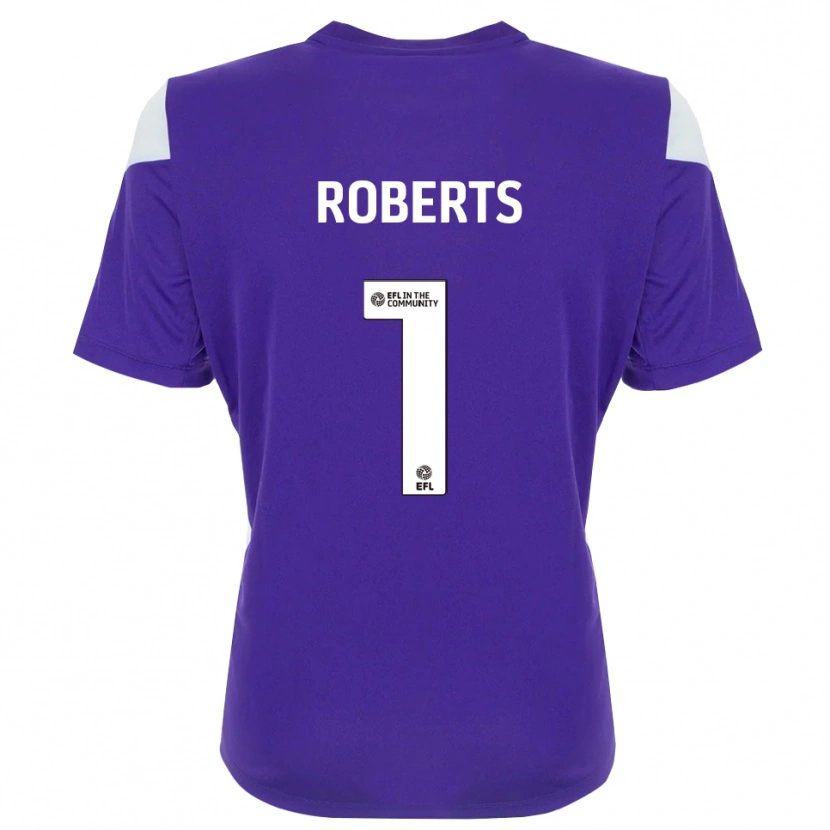 Danxen Criança Myles Roberts #1 Branco Roxo Camisola Guarda-Redes 2025/26 Camisa