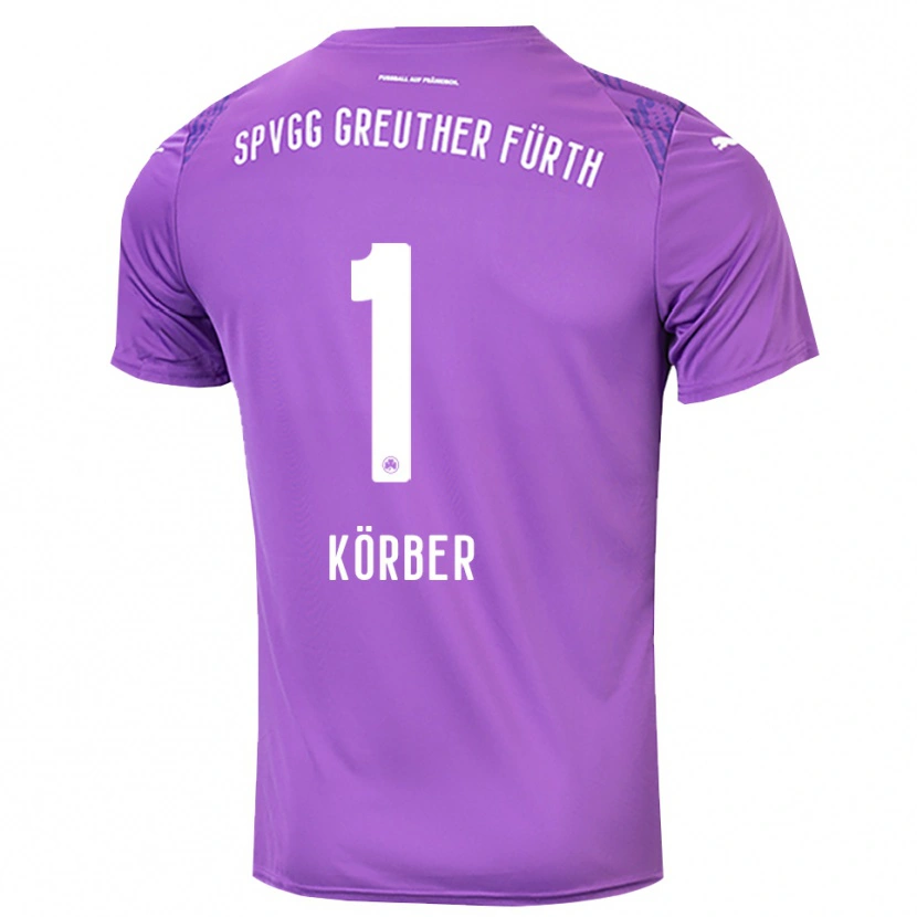 Danxen Criança Nils Körber #1 Roxo Branco Camisola Guarda-Redes 2025/26 Camisa