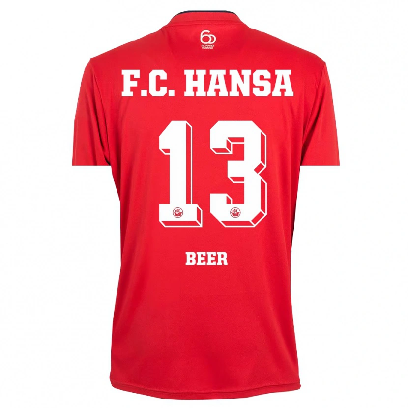 Danxen Criança Darian Beer #13 Vermelho Branco Camisola Guarda-Redes 2025/26 Camisa