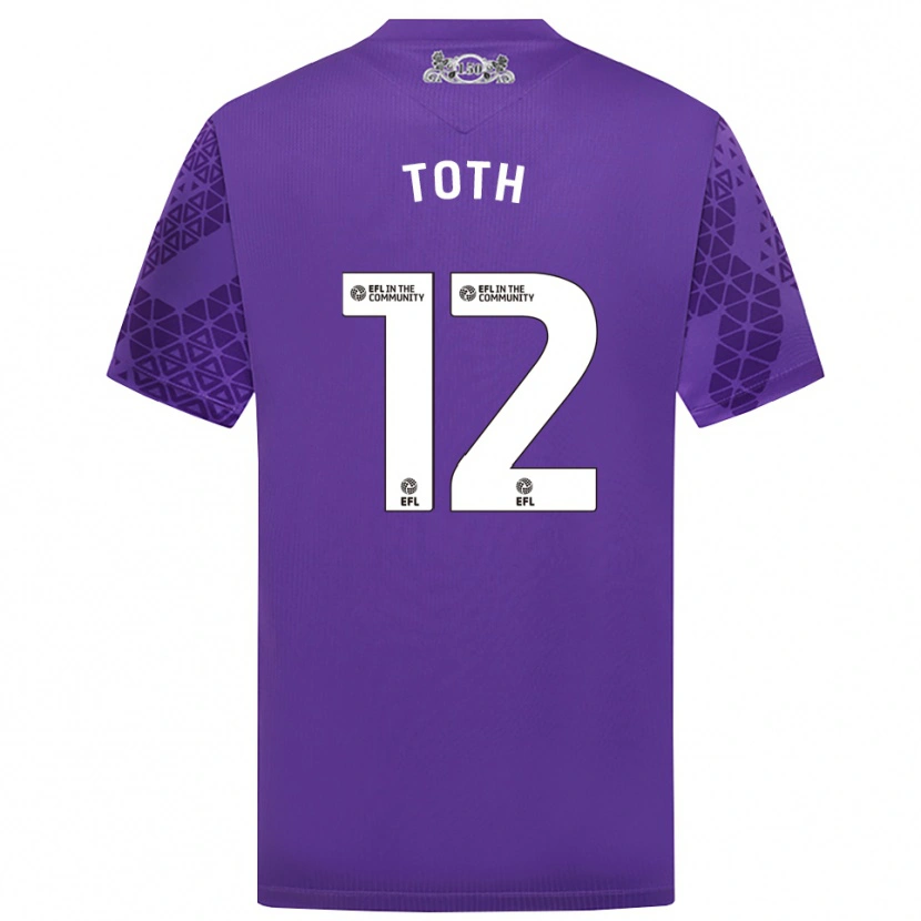 Danxen Criança Balázs Tóth #12 Roxo Branco Camisola Guarda-Redes 2025/26 Camisa