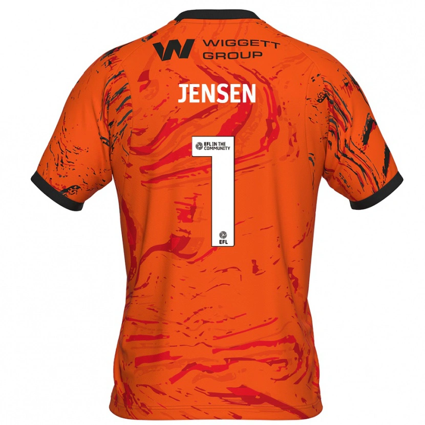 Danxen Criança Lukas Jensen #1 Laranja Preto Camisola Guarda-Redes 2025/26 Camisa