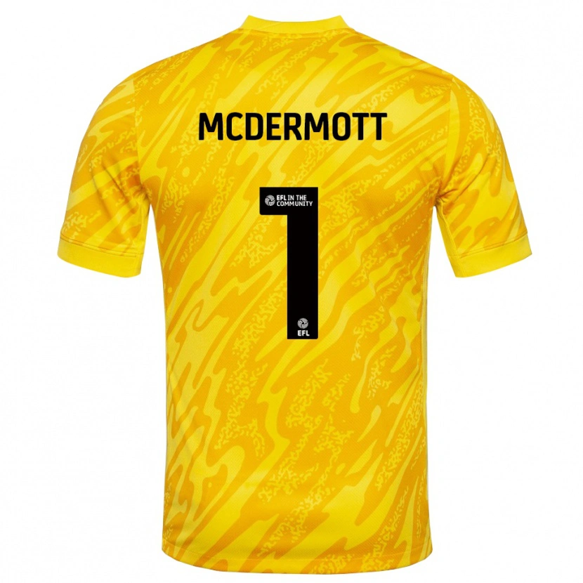 Danxen Criança Conal McDermott #1 Amarelo Preto Camisola Guarda-Redes 2025/26 Camisa