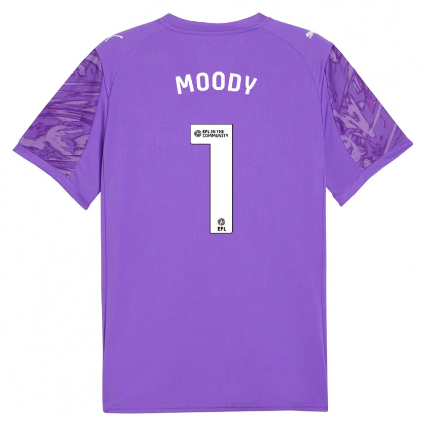 Danxen Criança Dylan Moody #1 Roxo Branco Camisola Guarda-Redes 2025/26 Camisa