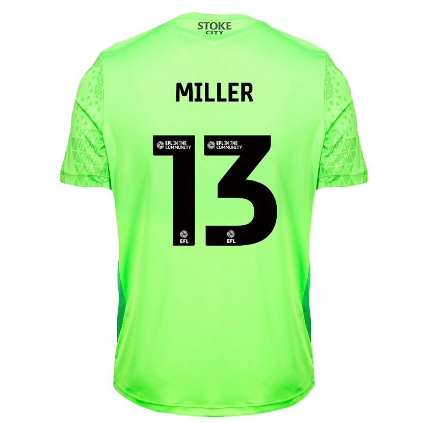 Danxen Criança Tom Miller #13 Verde Preto Camisola Guarda-Redes 2025/26 Camisa