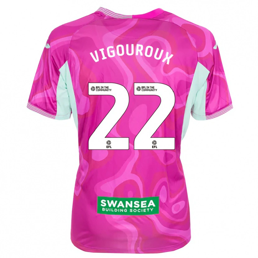 Danxen Criança Lawrence Vigouroux #22 Magenta Branco Camisola Guarda-Redes 2025/26 Camisa