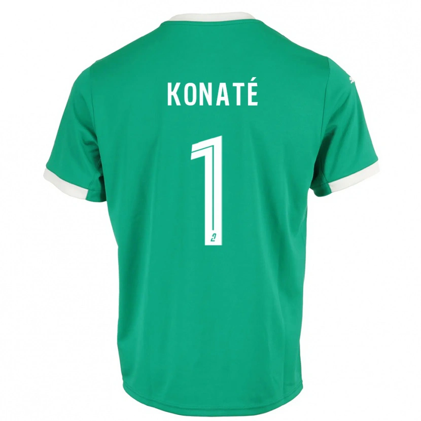 Danxen Criança Hillel Konaté #1 Verde Branco Camisola Guarda-Redes 2025/26 Camisa