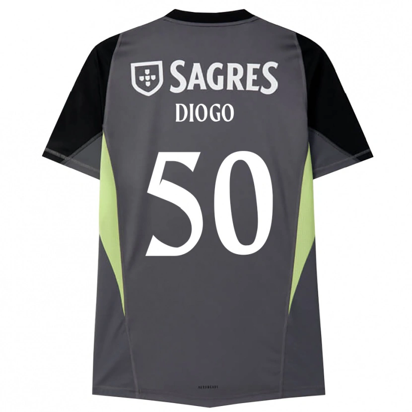 Danxen Criança Diogo Ferreira #50 Cinza Escuro Preto Camisola Guarda-Redes 2025/26 Camisa