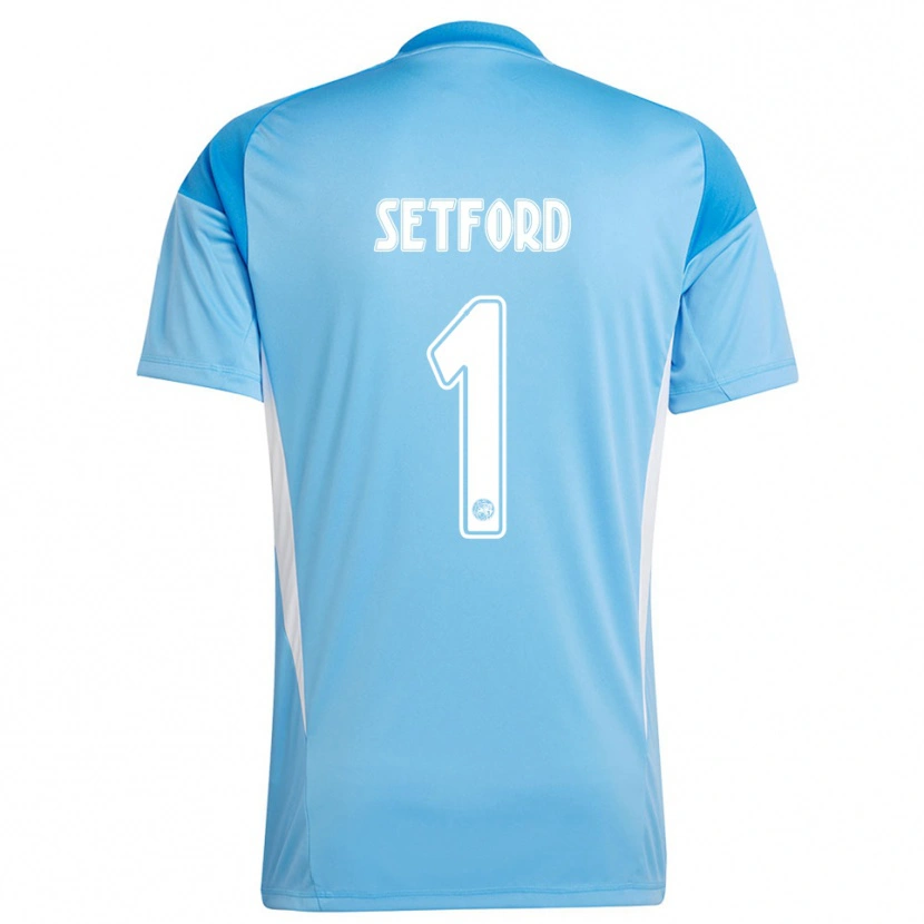 Danxen Criança Charlie Setford #1 Azul Claro Branco Camisola Guarda-Redes 2025/26 Camisa