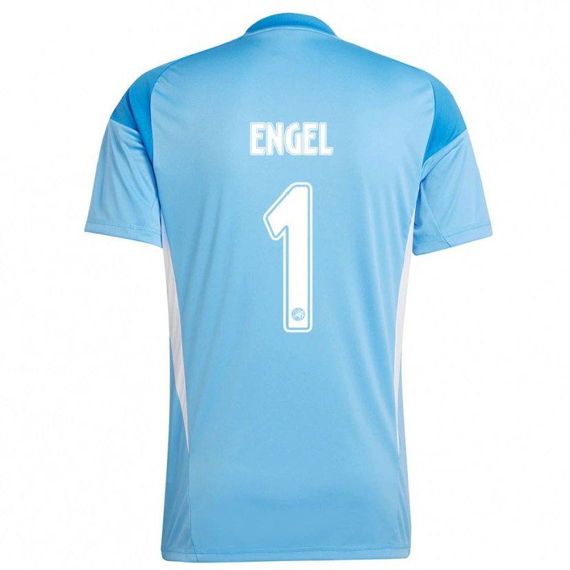Danxen Criança Mark Engel #1 Azul Claro Branco Camisola Guarda-Redes 2025/26 Camisa