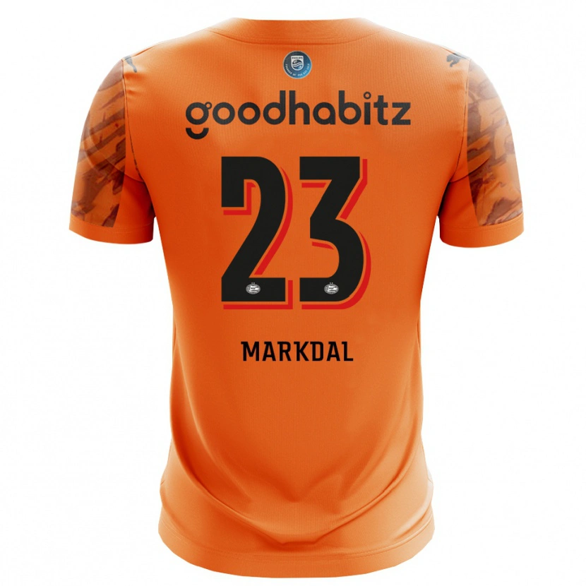 Danxen Criança Mikkel Markdal #23 Laranja Preto Camisola Guarda-Redes 2025/26 Camisa