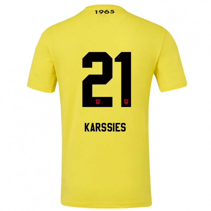 Danxen Criança Sam Karssies #21 Amarelo Preto Camisola Guarda-Redes 2025/26 Camisa
