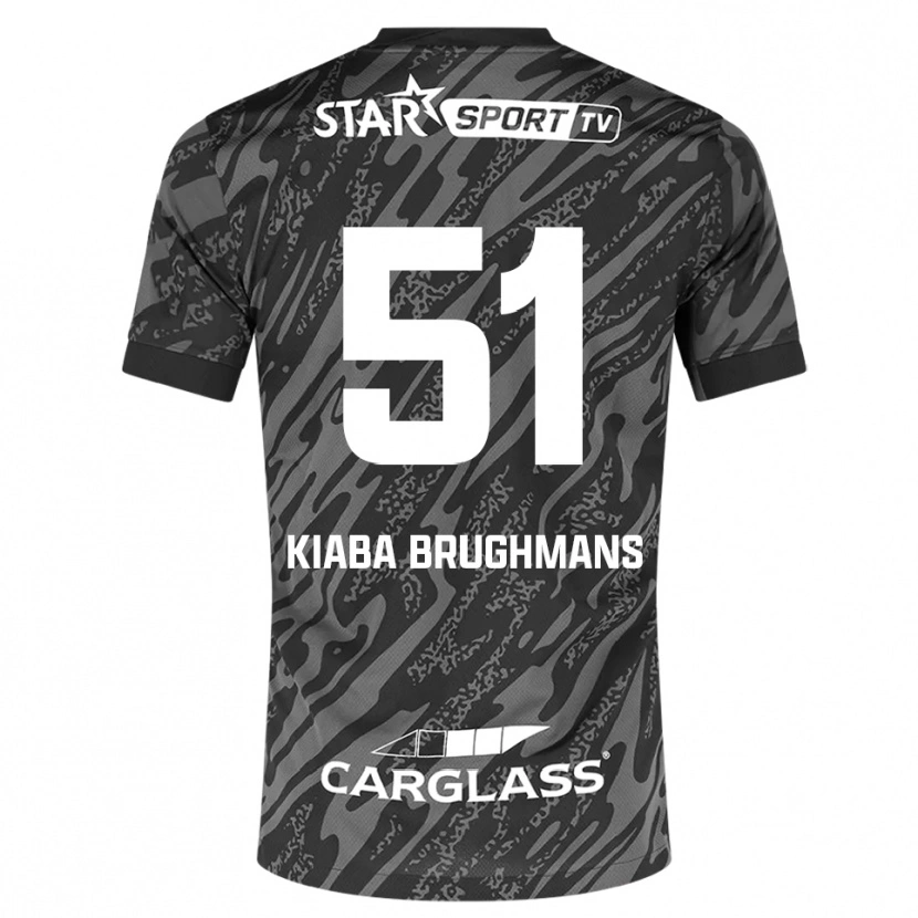 Danxen Criança Lucca Brughmans #51 Cinza Escuro Preto Camisola Guarda-Redes 2025/26 Camisa