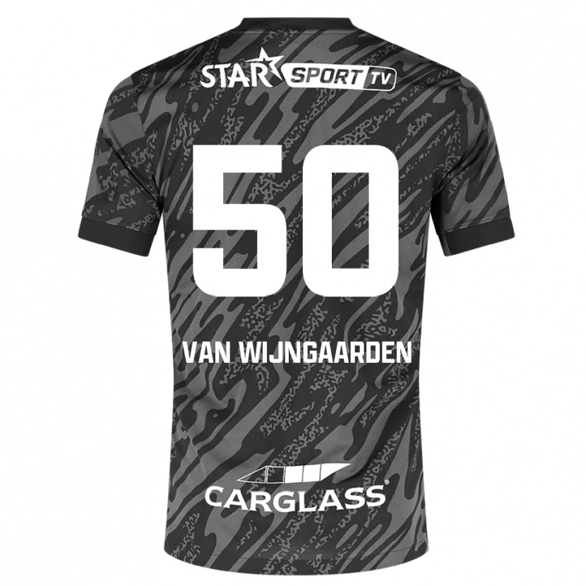 Danxen Criança Maren Van Wijngaarden #50 Cinza Escuro Preto Camisola Guarda-Redes 2025/26 Camisa