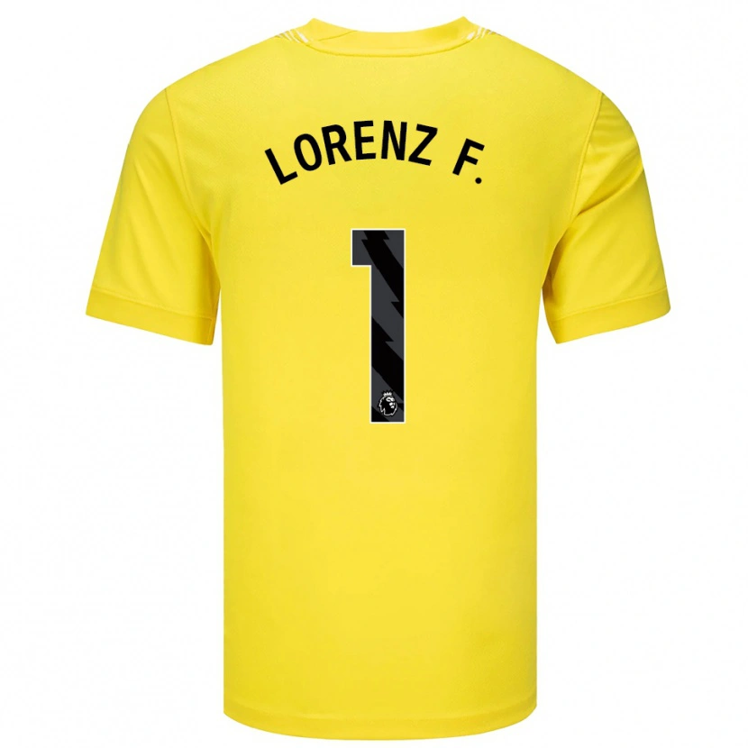 Danxen Criança Lorenz Ferdinand #1 Amarelo Preto Camisola Guarda-Redes 2025/26 Camisa